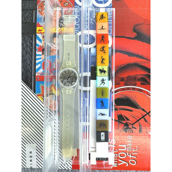 Swatch watch Transparent OLYMPIC VENUE ATLANTA GK209SL 1996 Olympic Specials NOS - Picture 2 of 5